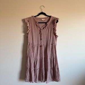 Blush Ruffled Cap Sleeve Dress